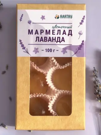 Мармелад цветочный Лаванда в крафтовой упаковке 100 г Мармелад цветочный Лаванда в крафтовой упаковке 100 г